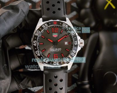 TAG Heuer Formula 1 Replica Watch Grey Dial Black Rubber Watch